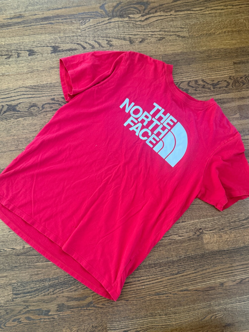 The North Face Red Short Sleeve Tee with White Logo
